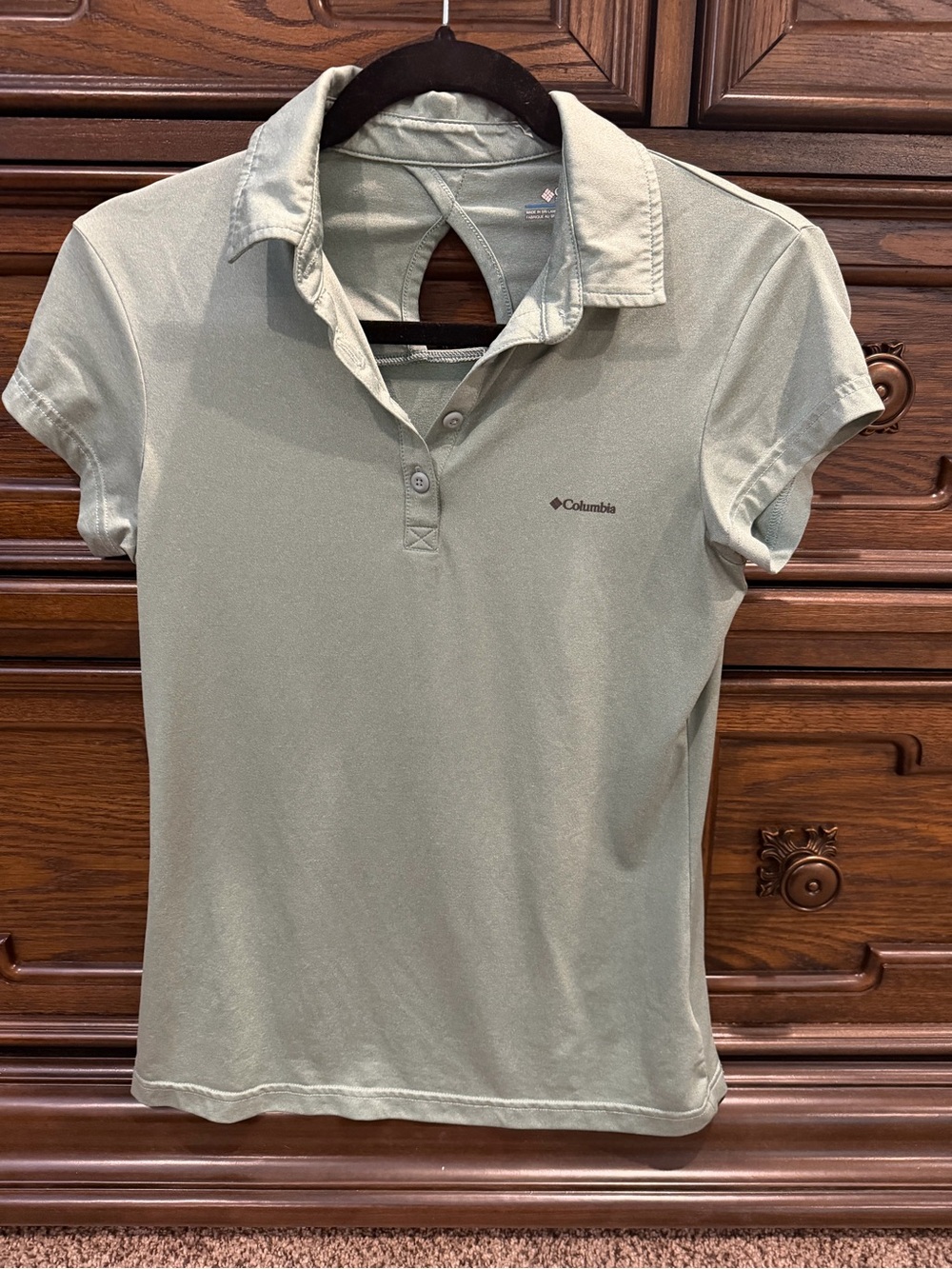 Columbia Women's Sage/Mint Green Short-Sleeve Polo XS